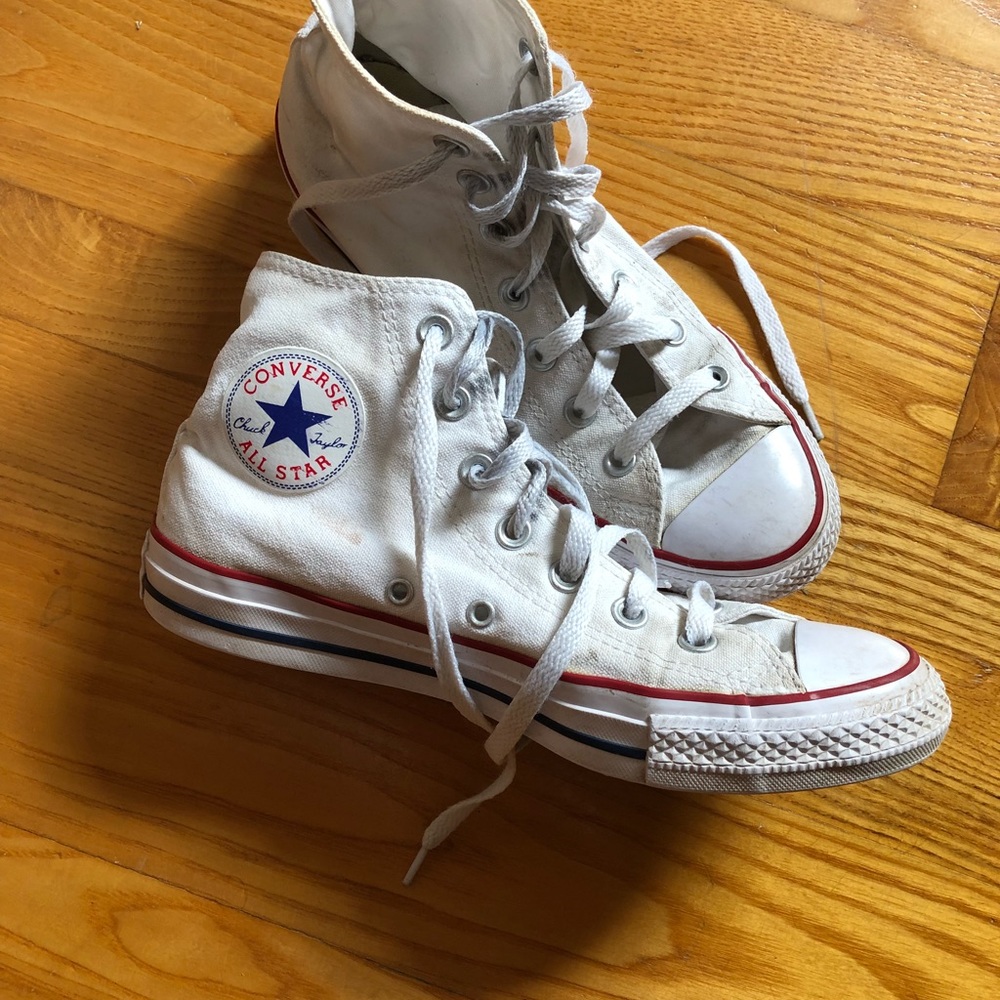 High top white converse size 8.5